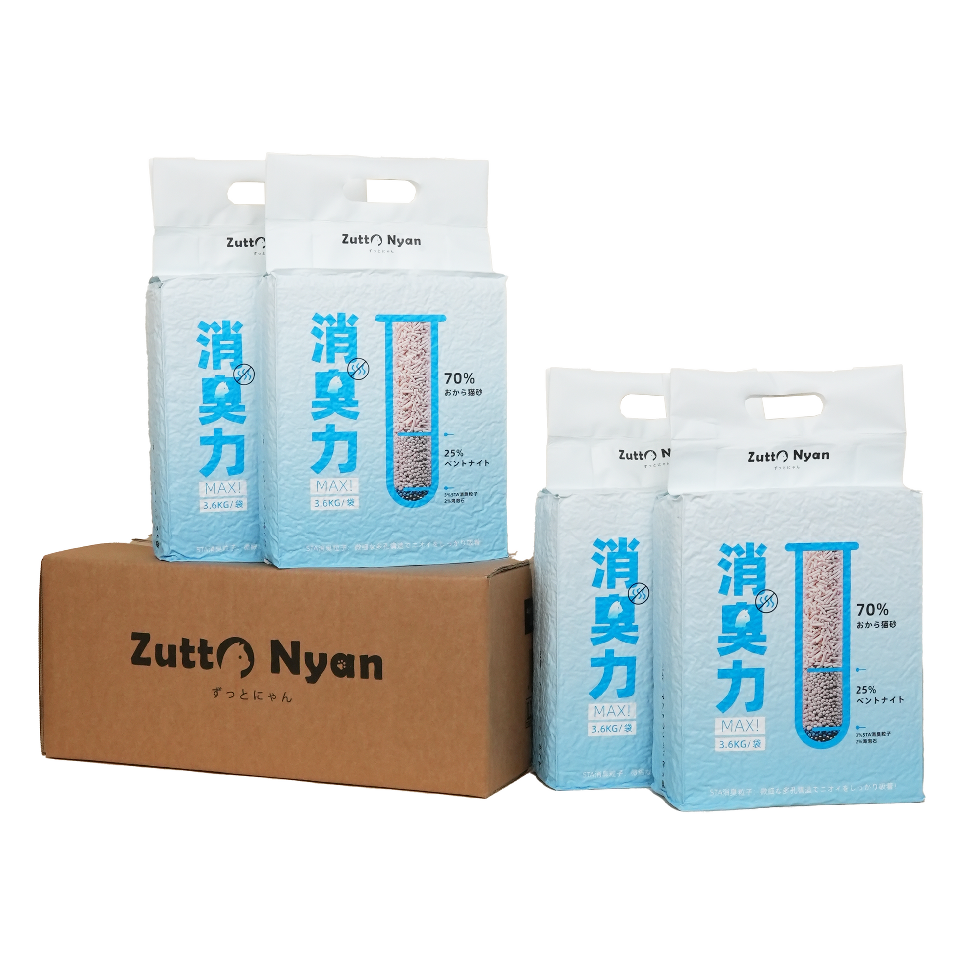 Zutto Nyan おから四種ブレンド猫砂（大粒タイプ） 4袋