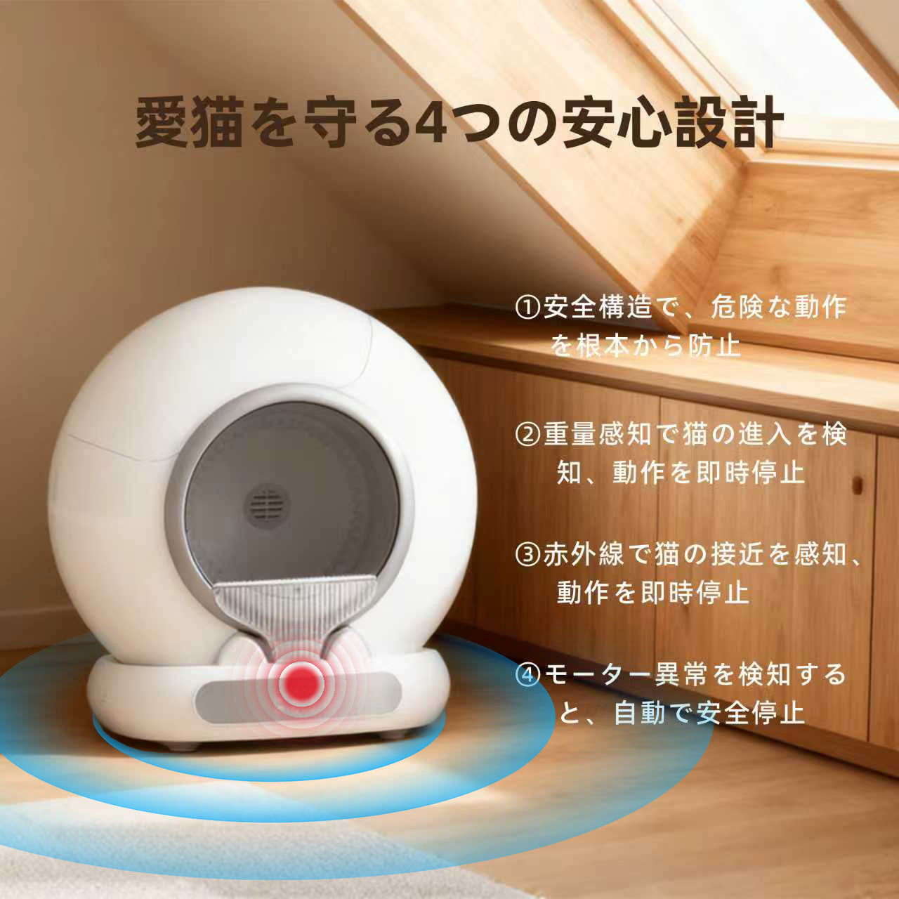 毎日の掃除負担を軽減するセンサー搭載の自動猫トイレ – ZuttoNyan
