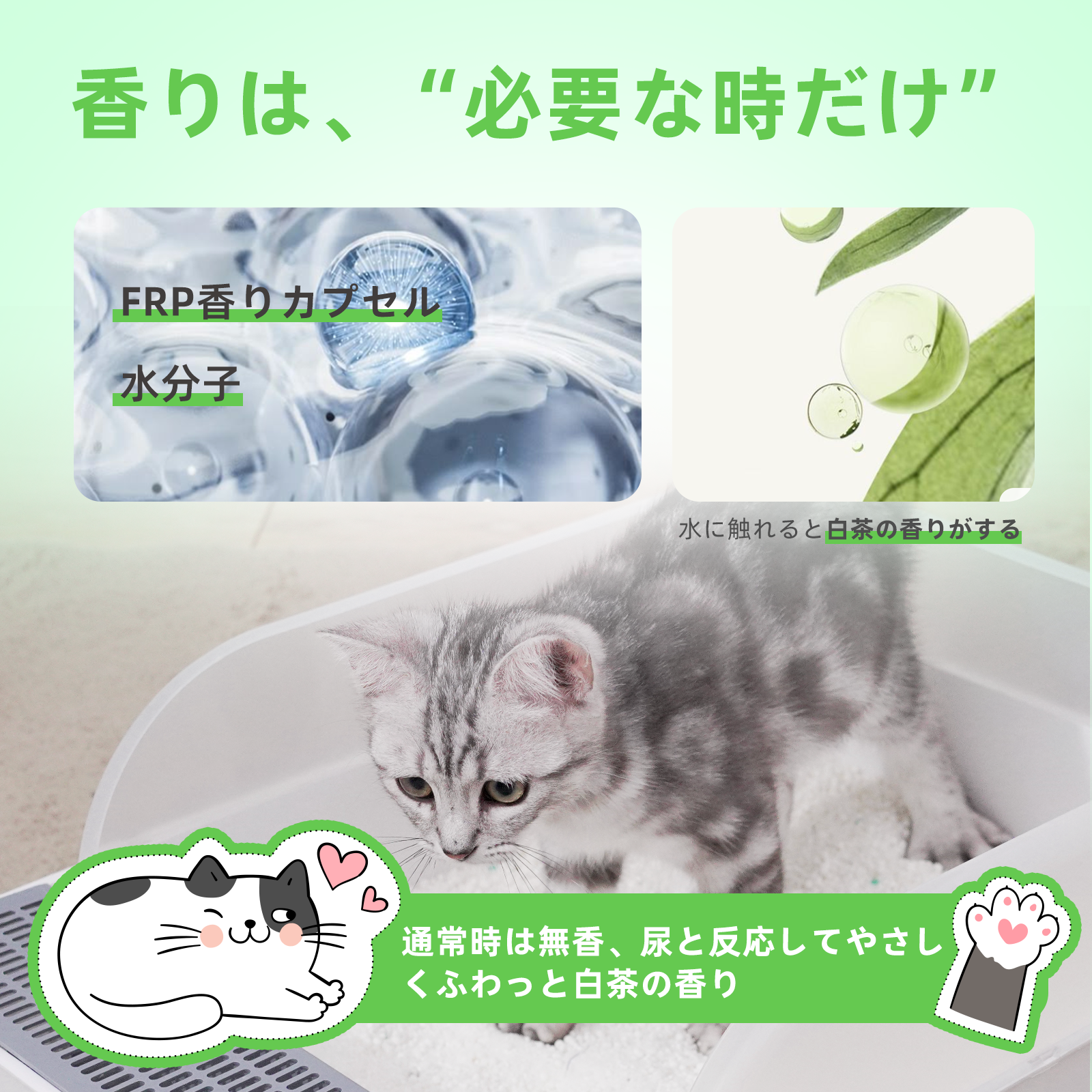 Zutto Nyan キャッサバ三種ブレンド猫砂 ホワイトティ