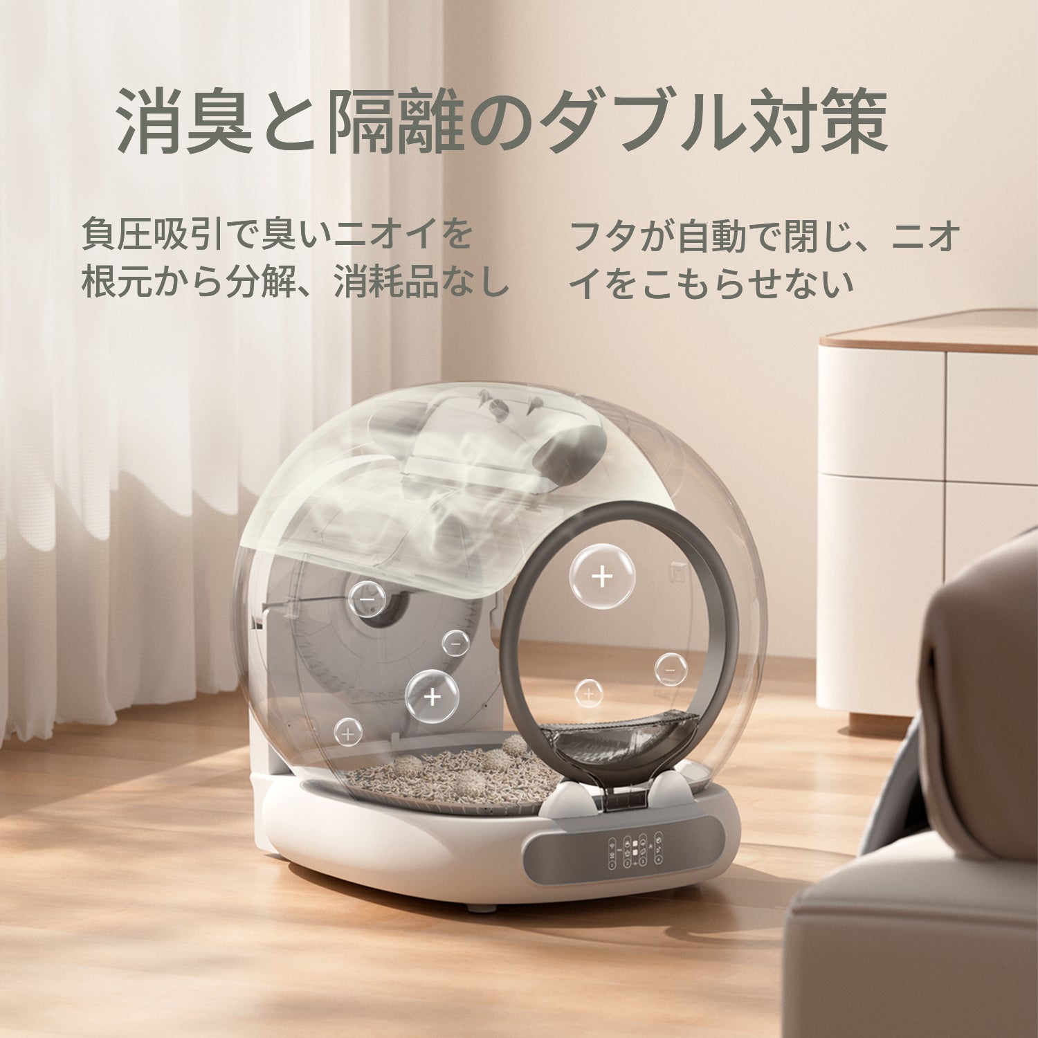 毎日の掃除負担を軽減するセンサー搭載の自動猫トイレ – ZuttoNyan